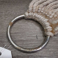 15 Cotton String Cinch, 2x D Rings *gc/fair, rusty, peeled, dirty, hairy, rubs, stains, dingy, older
