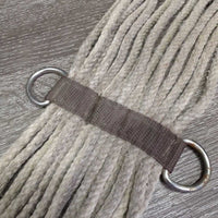 15 Cotton String Cinch, 2x D Rings *gc/fair, rusty, peeled, dirty, hairy, rubs, stains, dingy, older
