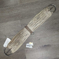 15 Cotton String Cinch, 2x D Rings *gc, stains, rust, dirty, hairy, rubs, snags, older

