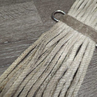 15 Cotton String Cinch, 2x D Rings *gc, stains, rust, dirty, hairy, rubs, snags, older
