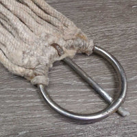 15 Cotton String Cinch, 2x D Rings *gc, stains, rust, dirty, hairy, rubs, snags, older
