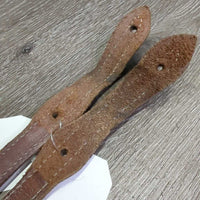 Split Reins *gc/fair, dry, stiff, twisted, creases, NO screws or ties

