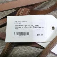 Split Reins *gc/fair, dry, stiff, twisted, creases, NO screws or ties
