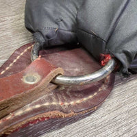Narrow Leather Breastcollar, Nylon & Fleece? Padded, snap *gc, clean, dusty, rusty, thin fleece & clumpy
