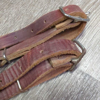 Narrow Leather Breastcollar, Nylon & Fleece? Padded, snap *gc, clean, dusty, rusty, thin fleece & clumpy

