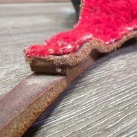 Narrow Leather Breastcollar, Nylon & Fleece? Padded, snap *gc, clean, dusty, rusty, thin fleece & clumpy
