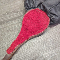Narrow Leather Breastcollar, Nylon & Fleece? Padded, snap *gc, clean, dusty, rusty, thin fleece & clumpy
