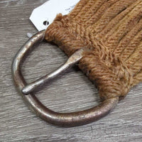 15 Cotton String Cinch, 2x D Rings *gc, stains, discolored, rust, dirty, hairy, older, frays
