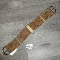 15 Cotton String Cinch, 2x D Rings *gc, stains, discolored, rust, dirty, hairy, older, frays
