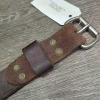 Thick 1.5"W Leather Back Cinch, Center Strap, Conway Buckle *vgc, clean, mnr dusty, stains, scratches & scrapes
