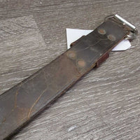 Thick 1.5"W Leather Back Cinch, Center Strap, Conway Buckle *vgc, clean, mnr dusty, stains, scratches & scrapes
