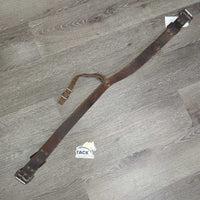 Thick 1.5"W Leather Back Cinch, Center Strap, Conway Buckle *vgc, clean, mnr dusty, stains, scratches & scrapes
