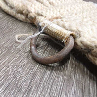 27 Cotton String Cinch, 2x D Rings *gc, clean, hairy, rust, dirty, stains, rubs, frays
