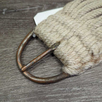 33 Cotton String Cinch, 2x D Rings *gc, v.dirty, v.sandy, hairy, rust, stains, discolored, older
