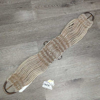 33 Cotton String Cinch, 2x D Rings *gc, v.dirty, v.sandy, hairy, rust, stains, discolored, older
