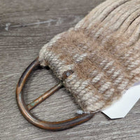 33 Cotton String Cinch, 2x D Rings *gc, v.dirty, v.sandy, hairy, rust, stains, discolored, older
