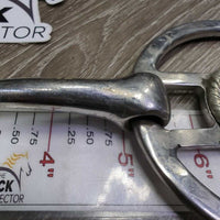 Thin Western Snaffle Bit, Tooled Center Conchos *gc, stains, clean, scuffs, scratches, residue
