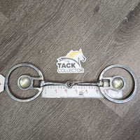 Thin Western Snaffle Bit, Tooled Center Conchos *gc, stains, clean, scuffs, scratches, residue
