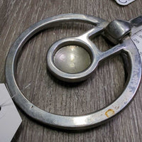 Thin Western Snaffle Bit, Tooled Center Conchos *gc, stains, clean, scuffs, scratches, residue
