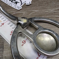 Thin Western Snaffle Bit, Tooled Center Conchos *gc, stains, clean, scuffs, scratches, residue
