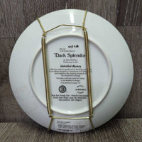 "Dark Splendor" by Kim McElroy #482B Decorative Plate, Hanger *vgc, dirty, residue, stains
