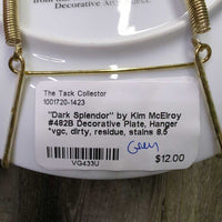 "Dark Splendor" by Kim McElroy #482B Decorative Plate, Hanger *vgc, dirty, residue, stains
