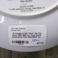 "A Candle in the Wind" Go For Want 1987-1990 by Fred Stone Decorative Plate #22/9500 *xc
