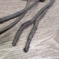 Thin Stiff Nylon Rope Halter, double knotted nose *gc/fair, dirty, faded, scrapes, rubs, stains, frays
