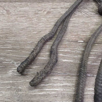 Thin Stiff Nylon Rope Halter, double knotted nose *gc/fair, dirty, faded, scrapes, rubs, stains, frays
