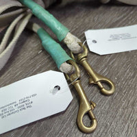 Cotton Web & Nylon Rope Ground - Long Driving Lines, snaps, buckle, rubber covers *vgc, clean, mnr dingy, stains & rubs
