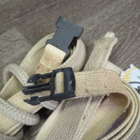 Cotton Web & Nylon Rope Ground - Long Driving Lines, snaps, buckle, rubber covers *vgc, clean, mnr dingy, stains & rubs
