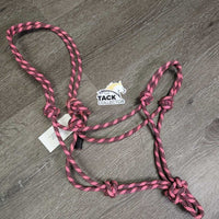 Thick Stiff Nylon Rope Halter, rubber end *vgc/xc, clean, mnr rubs, snags & stains
