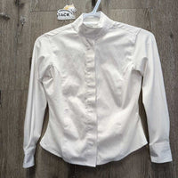 JUNIORS LS Show Shirt, snap collar *gc, puckers, rubs, pills, faded tag, older
