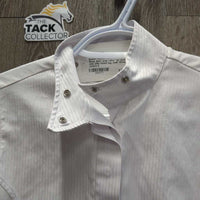 JUNIORS LS Show Shirt, snap collar *gc, puckers, rubs, pills, faded tag, older
