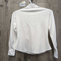 JUNIORS LS Show Shirt, snap collar *gc, puckers, rubs, pills, faded tag, older
