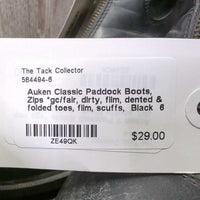 Paddock Boots, Zips *gc/fair, dirty, film, dented & folded toes, film, scuffs
