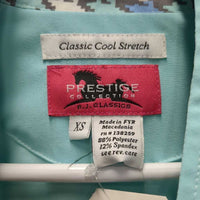 LS Sun Show Shirt, 1/2 Snap Up, snap collar, Mesh Sleeves *vgc, mnr threads, stains
