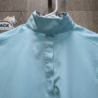 LS Sun Show Shirt, 1/2 Snap Up, snap collar, Mesh Sleeves *vgc, mnr threads, stains
