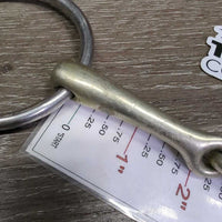 Thin French Link Loose Ring Bit, center lozenge *gc, clean, scratches, stains, residue, rough edge
