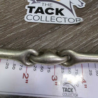 Thin French Link Loose Ring Bit, center lozenge *gc, clean, scratches, stains, residue, rough edge
