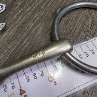 Thin French Link Loose Ring Bit, center lozenge *gc, clean, scratches, stains, residue, rough edge

