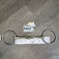 Thin French Link Loose Ring Bit, center lozenge *gc, clean, scratches, stains, residue, rough edge
