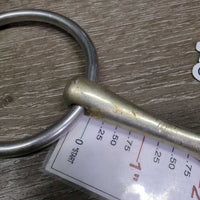 Thin French Link Loose Ring Bit, center lozenge *gc, clean, scratches, stains, residue, rough edge
