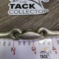 Thin French Link Loose Ring Bit, center lozenge *gc, clean, scratches, stains, residue, rough edge
