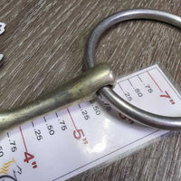 Thin French Link Loose Ring Bit, center lozenge *gc, clean, scratches, stains, residue, rough edge
