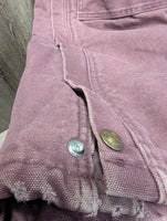 Hvy Canvas Lined Overalls "Cheval Rouge" *gc, mnr stains, clean, faded, holey bottom edges
