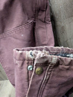 Hvy Canvas Lined Overalls "Cheval Rouge" *gc, mnr stains, clean, faded, holey bottom edges
