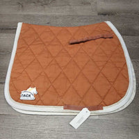 Dressage Quilt Saddle Pad, tabs *gc, faded, puckers, clean, stains, dingy, older, rubs, pills
