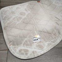 Dressage Quilt Saddle Pad, tabs *gc, faded, puckers, clean, stains, dingy, older, rubs, pills

