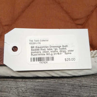 Dressage Quilt Saddle Pad, tabs *gc, faded, puckers, clean, stains, dingy, older, rubs, pills

